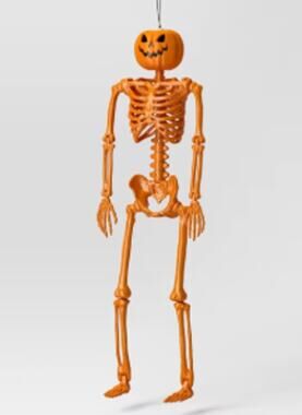 24" Poseable Pumpkin Head Skeleton
